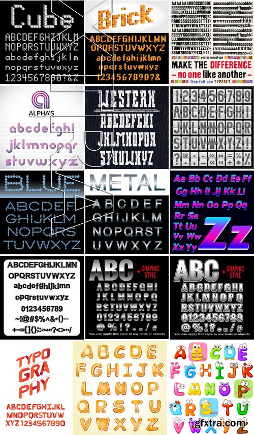 Stock Vectors - Alphabet 10, 25xEPS