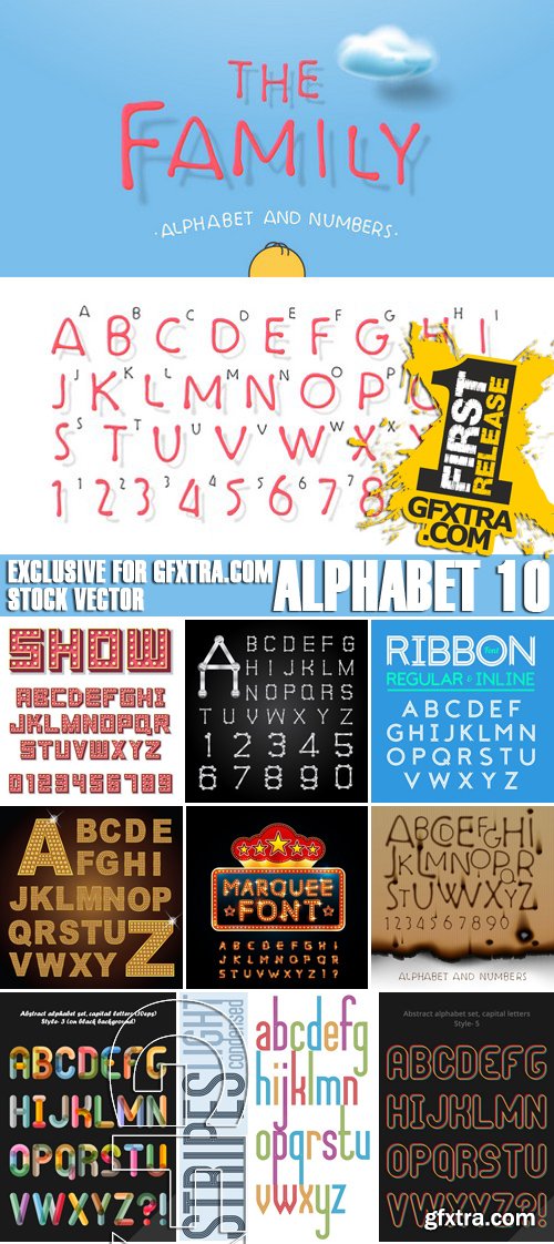 Stock Vectors - Alphabet 10, 25xEPS