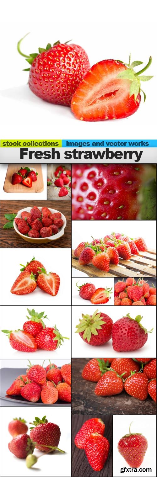 Fresh strawberry, 15 x UHQ JPEG