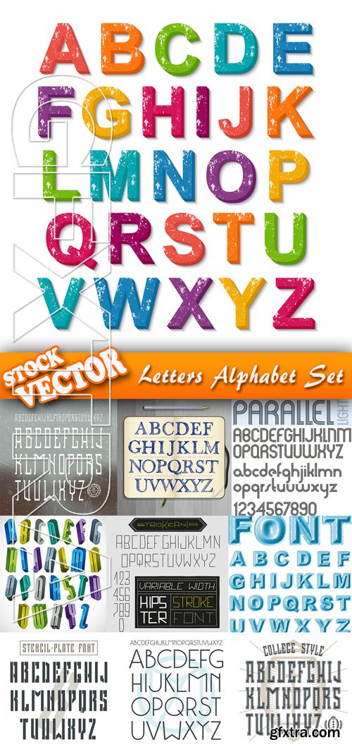 Stock Vector - Letters Alphabet Set