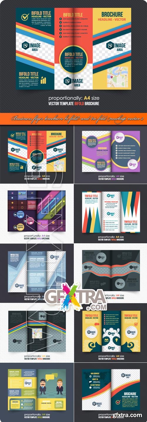 Business flyer brochure bi-fold and tri-fold mockup vector 2