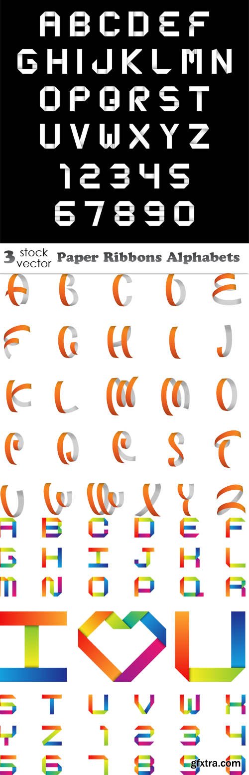 Vectors - Paper Ribbons Alphabets