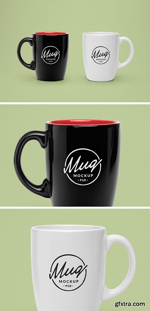 PSD Mock-Up - Black & White Mugs