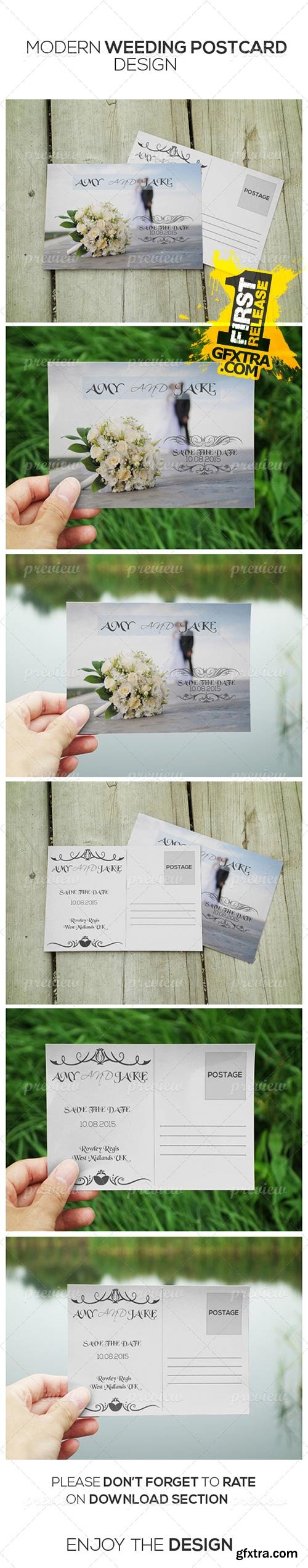 CodeGrape - Modern Style Wedding invitation Post Card 4428