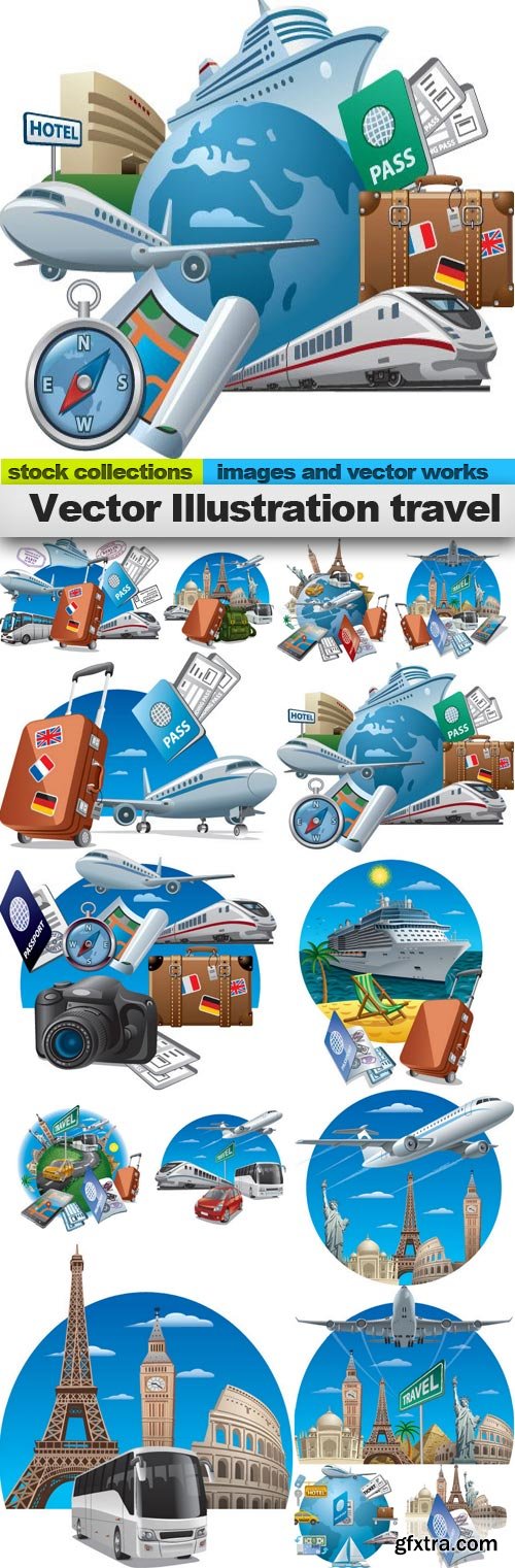 Vector Illustration travel, 15 x EPS