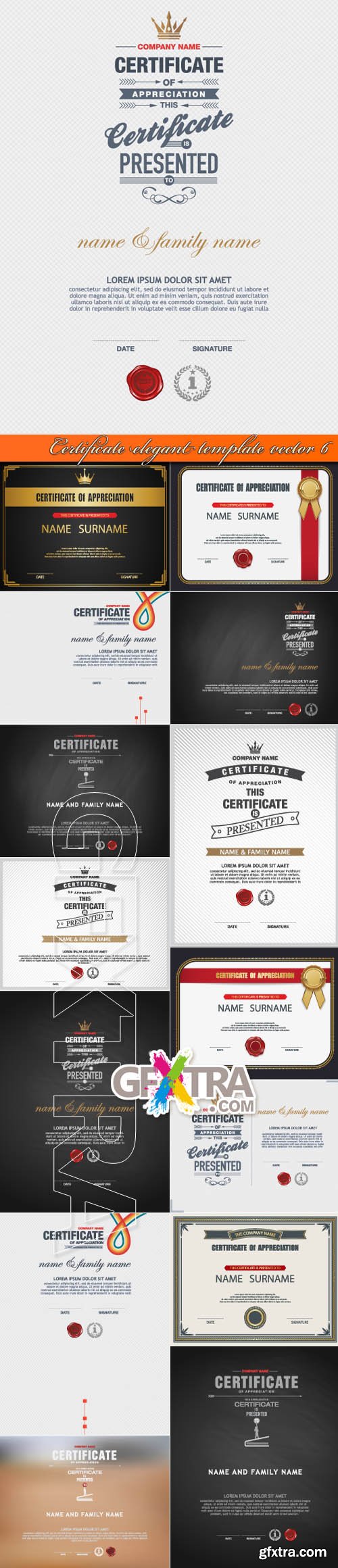 Certificate elegant template vector 6