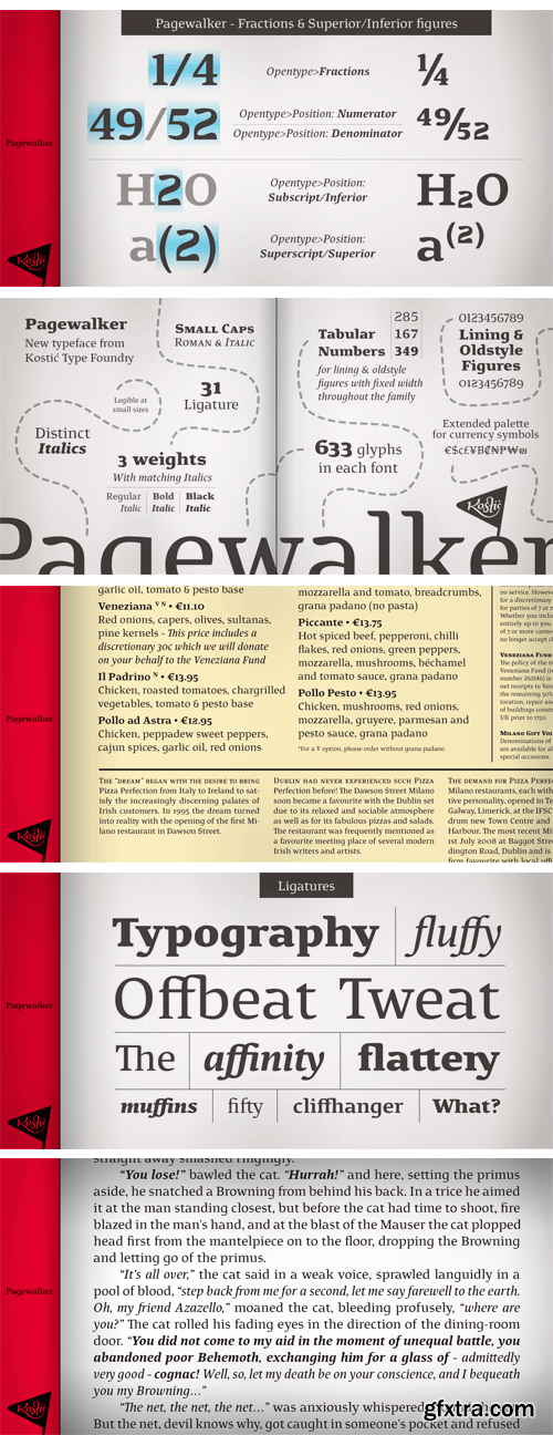 Pagewalker Font Family - 6 Fonts $140