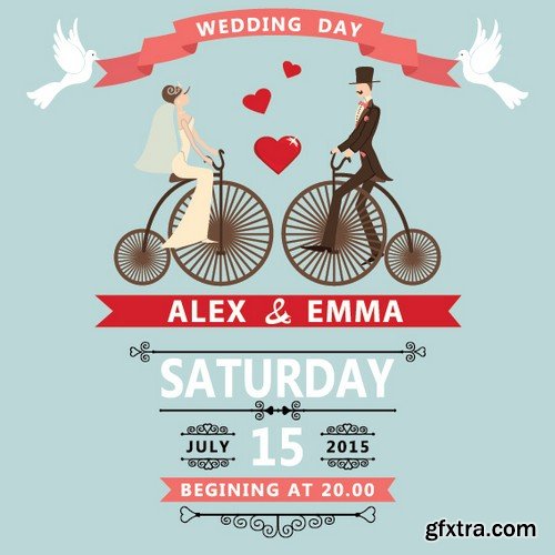 Stock Vectors - Wedding Invitation 2, 25xEPS