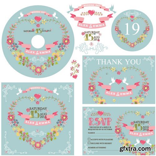 Stock Vectors - Wedding Invitation 2, 25xEPS