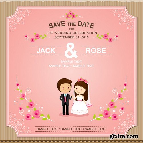 Stock Vectors - Wedding Invitation 2, 25xEPS