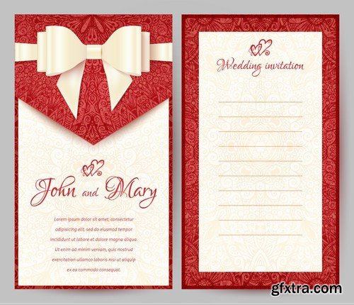 Stock Vectors - Wedding Invitation 2, 25xEPS