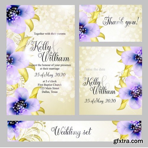 Stock Vectors - Wedding Invitation 2, 25xEPS