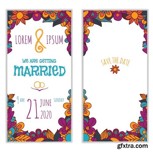 Stock Vectors - Wedding Invitation 2, 25xEPS