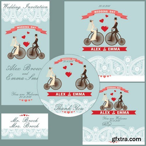 Stock Vectors - Wedding Invitation 2, 25xEPS