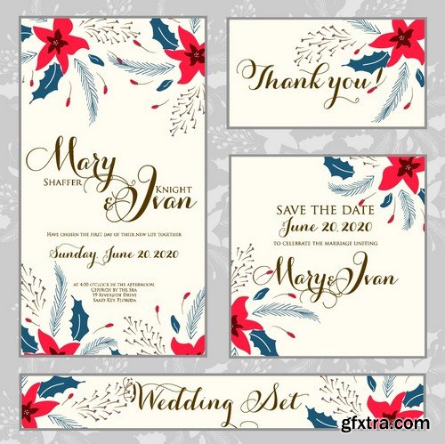 Stock Vectors - Wedding Invitation 2, 25xEPS