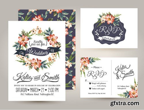 Stock Vectors - Wedding Invitation 2, 25xEPS