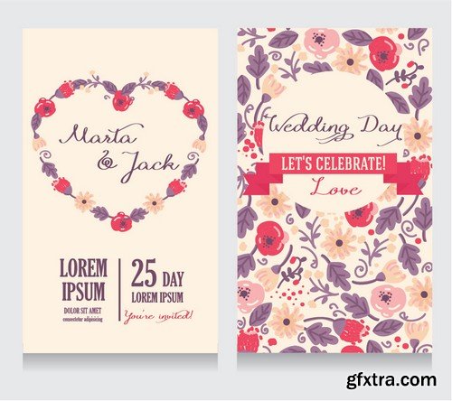 Stock Vectors - Wedding Invitation 2, 25xEPS