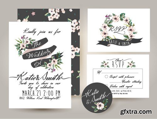 Stock Vectors - Wedding Invitation 2, 25xEPS