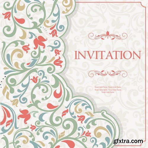 Stock Vectors - Wedding Invitation 2, 25xEPS