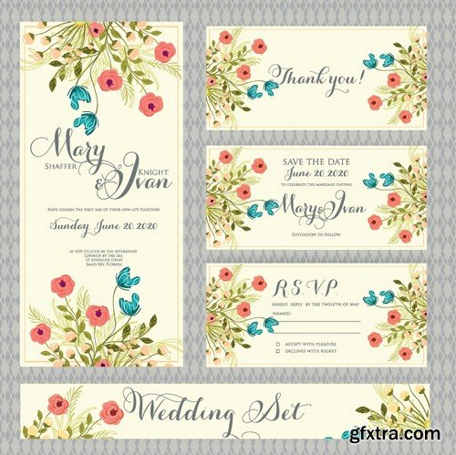 Stock Vectors - Wedding Invitation 2, 25xEPS