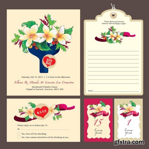 Stock Vectors - Wedding Invitation 2, 25xEPS