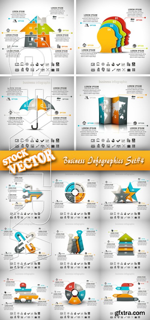 Stock Vector - Business Infographics Set#4