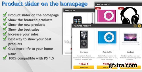 PrestaCheap - Product Slider on the Homepage v1.0 for PrestaShop