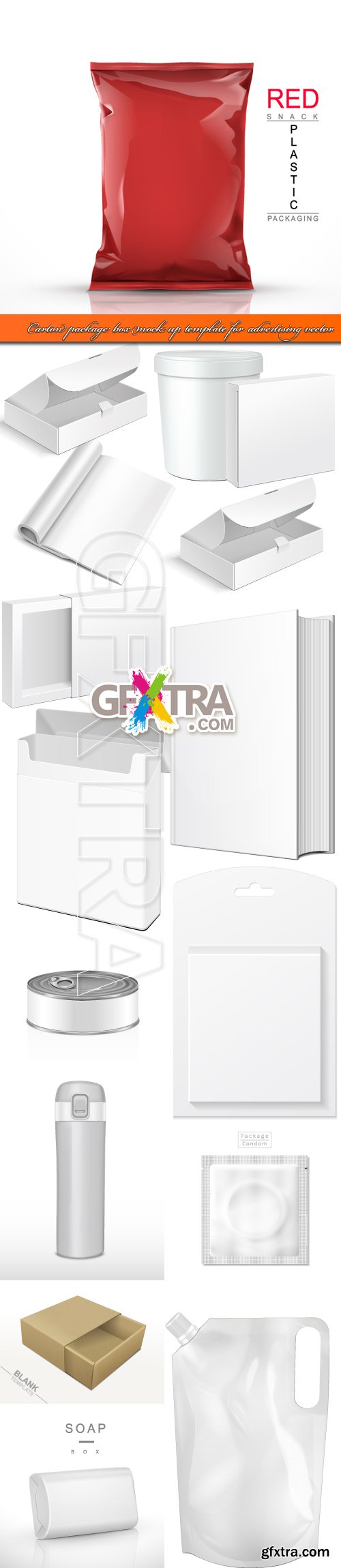 Carton package box mock up template for advertising vector