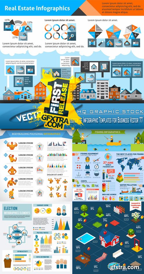 Stock Vector - Collection of Infographic Templates for Business Vector 77