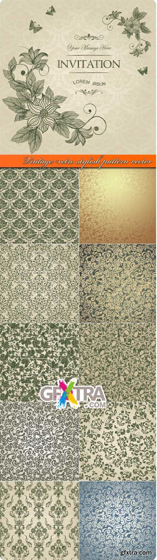 Vintage retro stylish pattern vector background