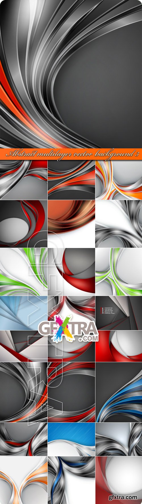 Abstract multilayer vector background 3