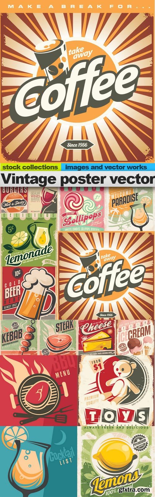 Vintage poster vector, 15 x EPS