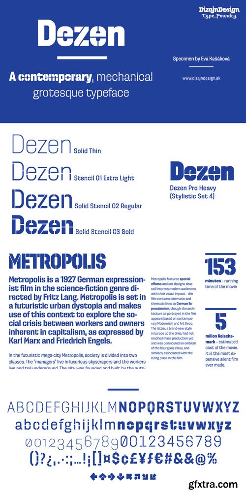 Dezen Stencil 02 Font Family 149$