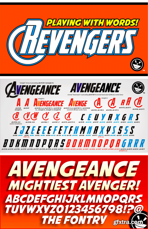 Avengeance Font Family - 2 Fonts $25