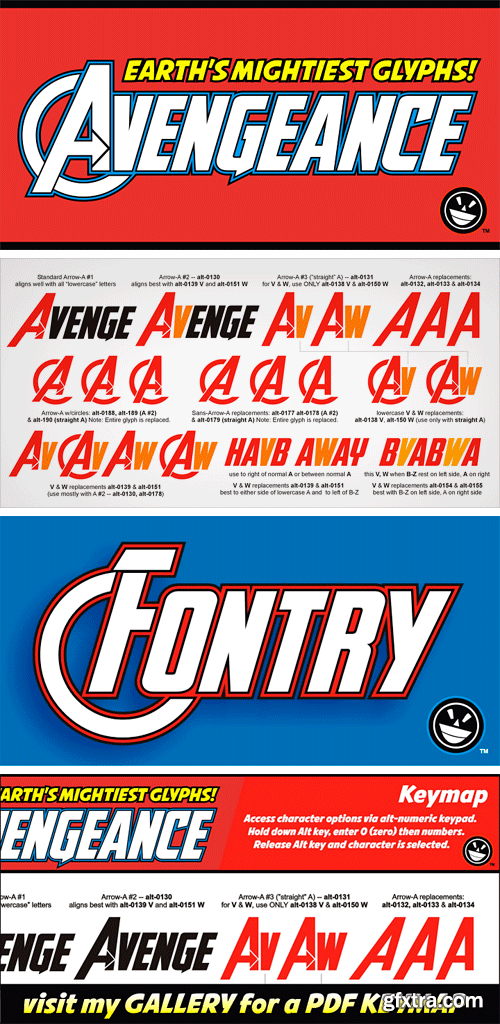 Avengeance Font Family - 2 Fonts $25