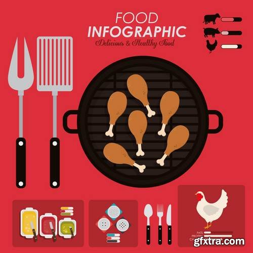 Stock Vector - Food Infographic Sets, 25EPS