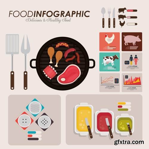 Stock Vector - Food Infographic Sets, 25EPS