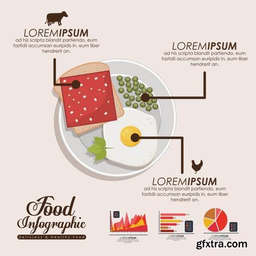 Stock Vector - Food Infographic Sets, 25EPS