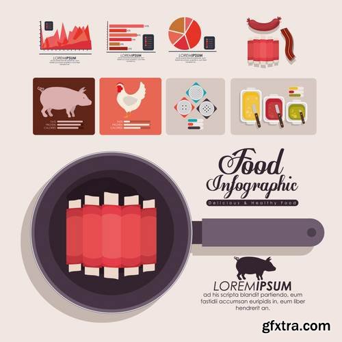 Stock Vector - Food Infographic Sets, 25EPS