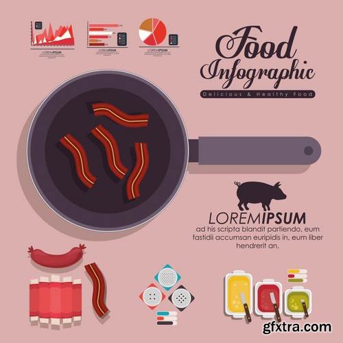 Stock Vector - Food Infographic Sets, 25EPS