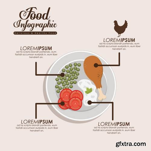 Stock Vector - Food Infographic Sets, 25EPS