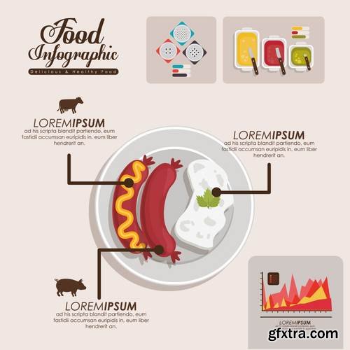 Stock Vector - Food Infographic Sets, 25EPS