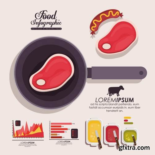 Stock Vector - Food Infographic Sets, 25EPS