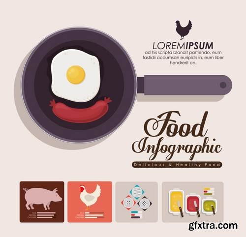 Stock Vector - Food Infographic Sets, 25EPS