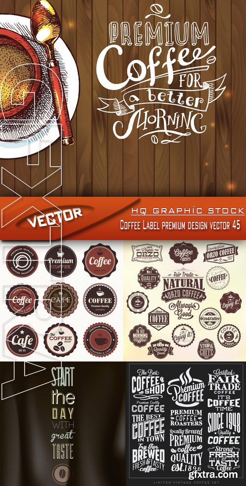 Stock Vector - Coffee Label premium design vector 45