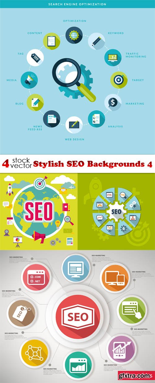 Vectors - Stylish SEO Backgrounds 4