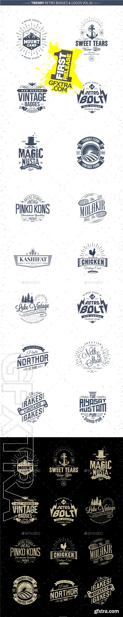 GraphicRiver - Trendy Retro Badges and Logos Vol.01 10358811