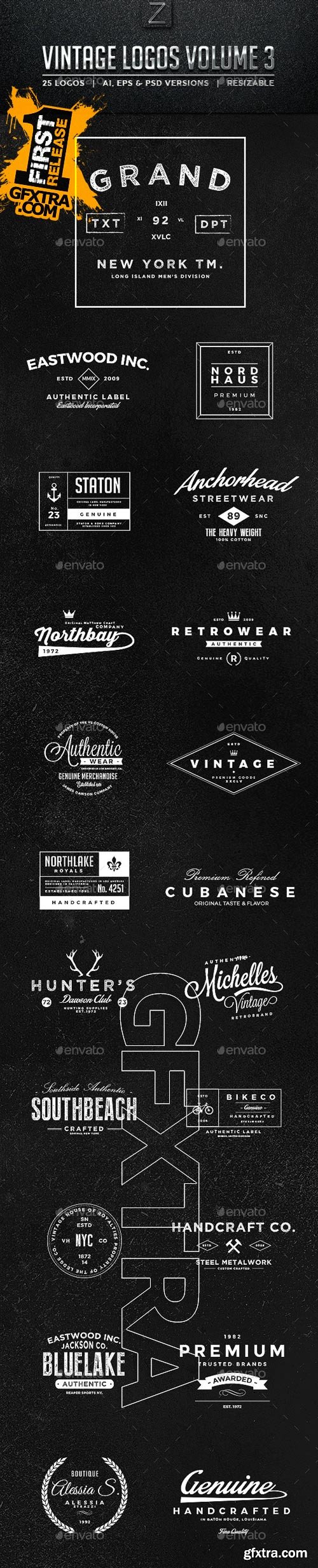 GraphicRiver - Vintage Logos & Badges Set 3 10343472