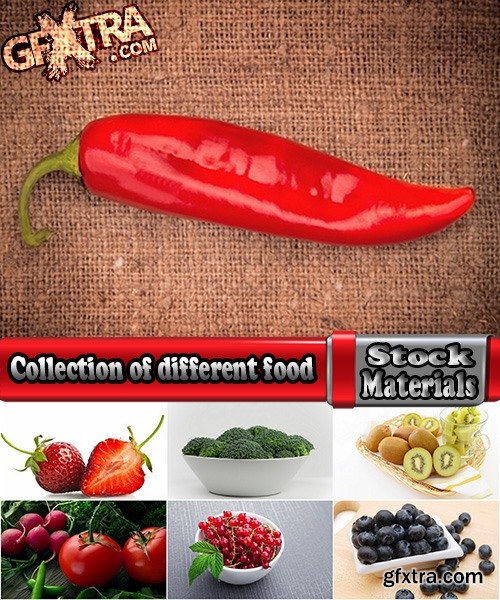 Collection of different food fruit vegetables 25 HQ Jpeg