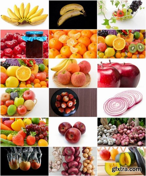 Collection of different food fruit vegetables 25 HQ Jpeg